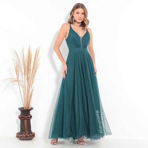 Vestido de alcinha PETRA FINA VERDE ESMERALDA P